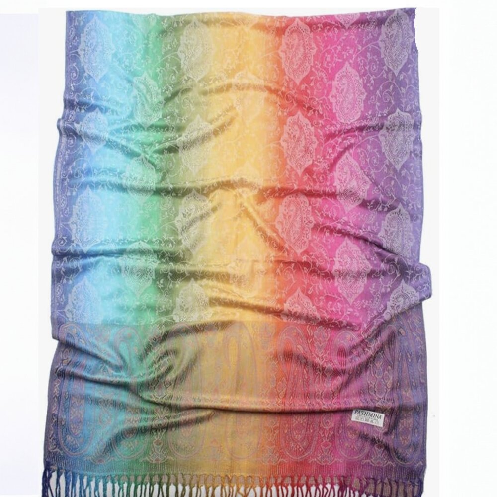 Pastel colored Pashmina Style Scarf for Women, shawl wrap for rave, festivals